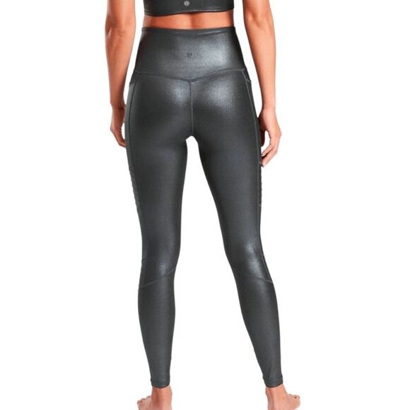 ATHLETA Inclination Moto Shimmer Tight In Powervita Size XS - Picture 2 of 4